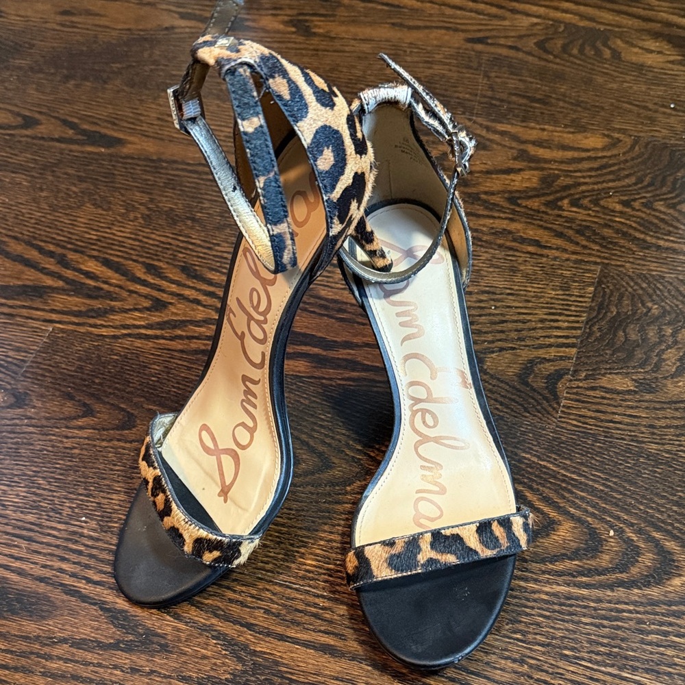 Sam Edelman Animal Print and Black Heels